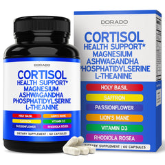 DORADO NUTRITION cortisol bottle front for calm mood support