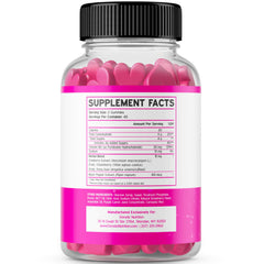 DORADO NUTRITION Feminine Balance gummies closeup shows tasty strawberry flavor for easy daily use.