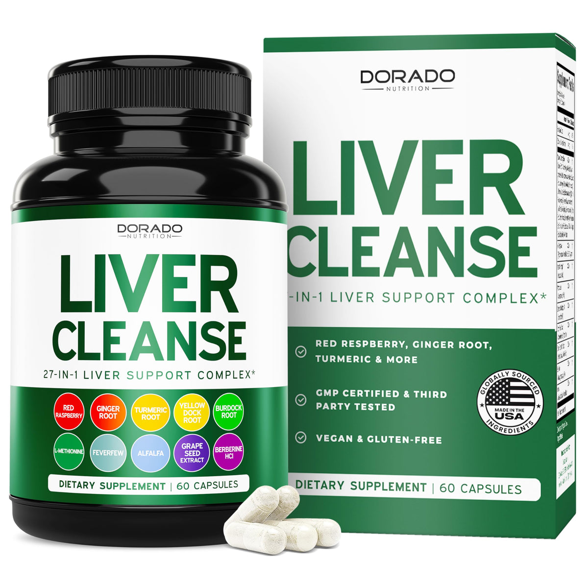 Dorado Nutrition Liver Cleanse bottle front for daily liver support