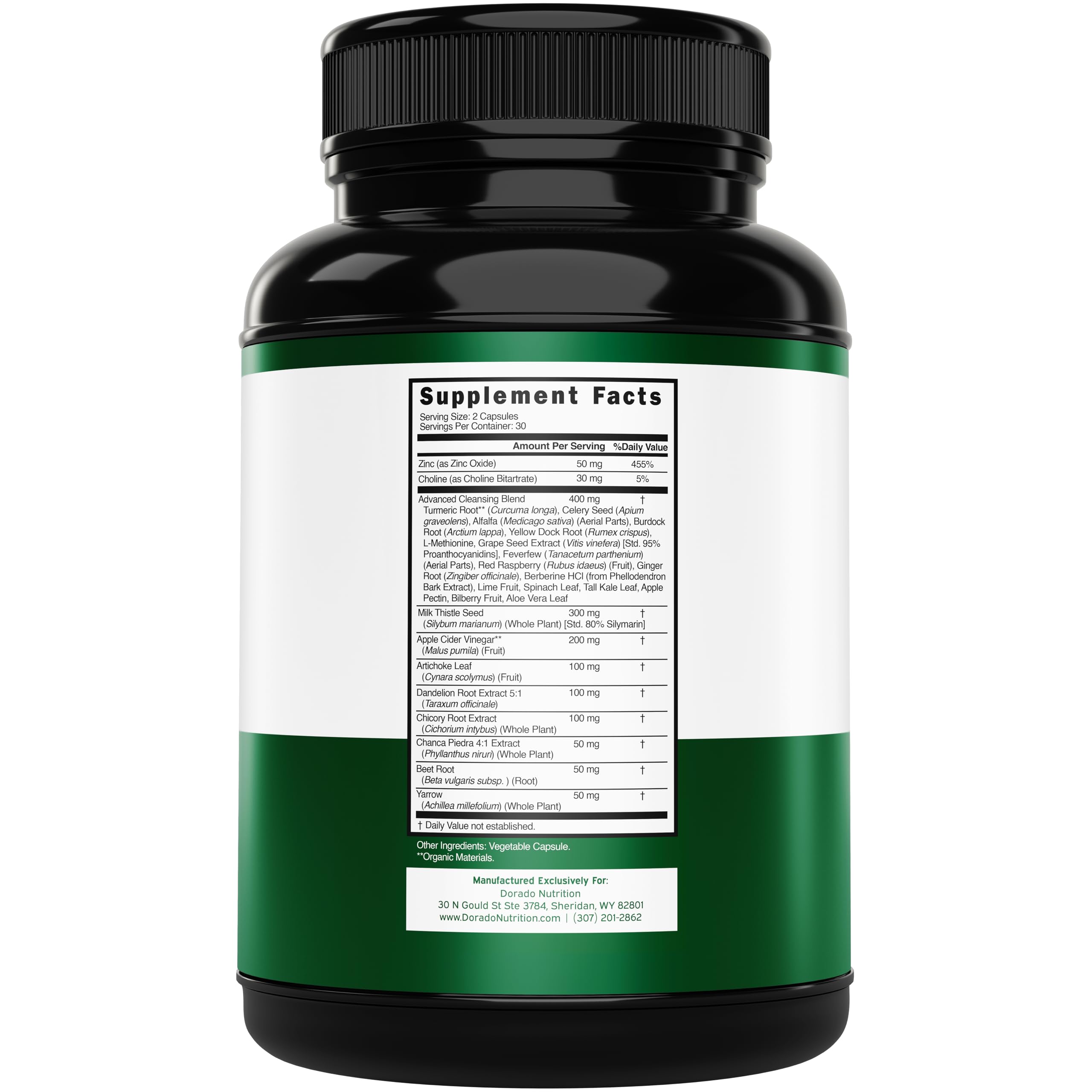 Dorado Nutrition Liver Cleanse ingredients scene with Milk Thistle and Turmeric for antioxidant support