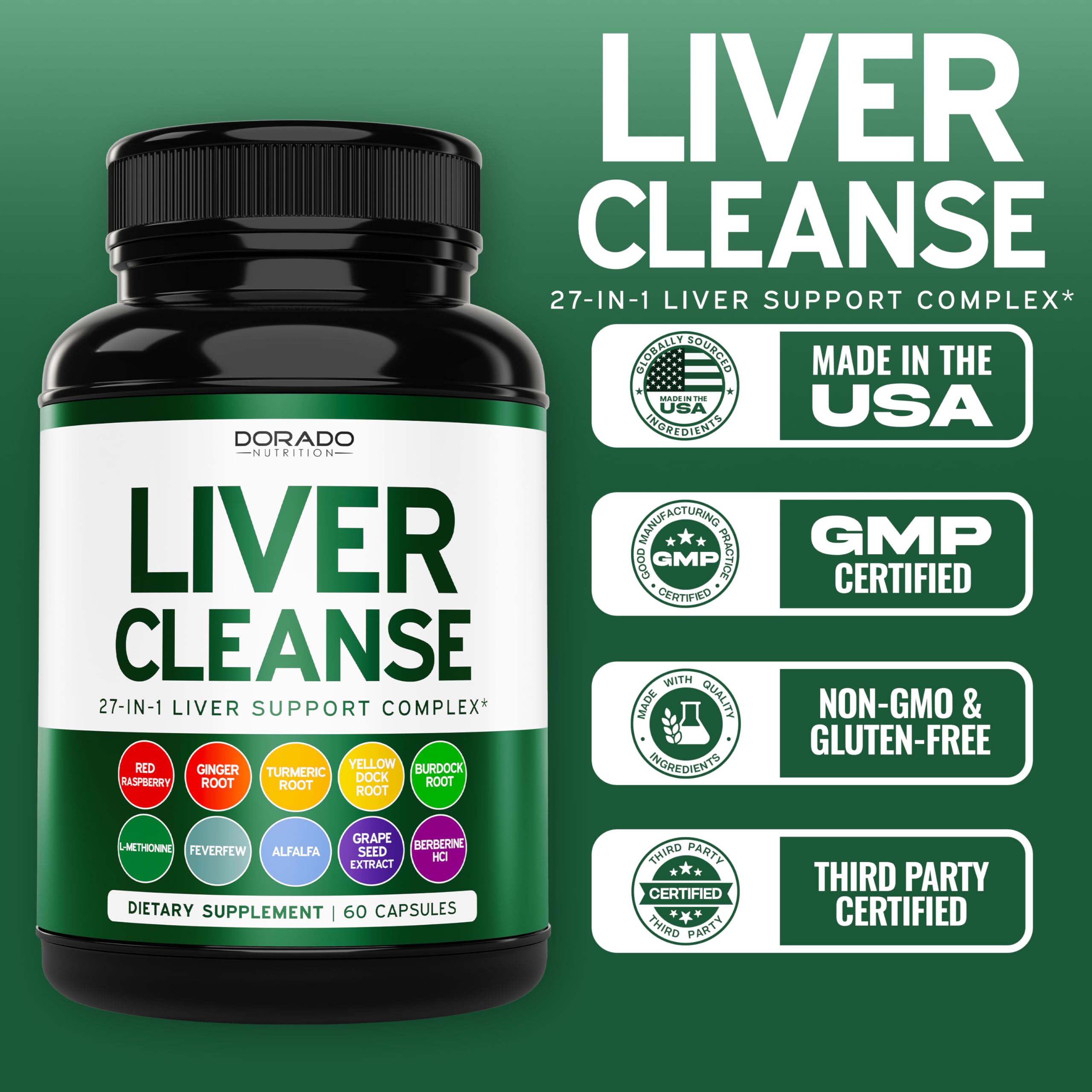 Dorado Nutrition Liver Cleanse made in USA facility communicates quality manufacturing