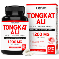 DORADO NUTRITION Tongkat Ali 1200mg bottle for daily vitality and focus