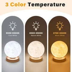 Doraubia 3D printed moon light creates peaceful bedroom ambiance