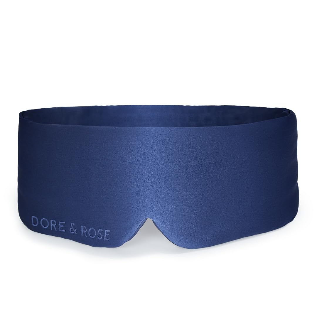 Dore and Rose Deep Sleep Mask close-up shows silk texture and light-blocking design