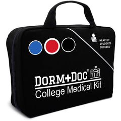 DormDoc dorm-room compact first aid kit stored in a drawer