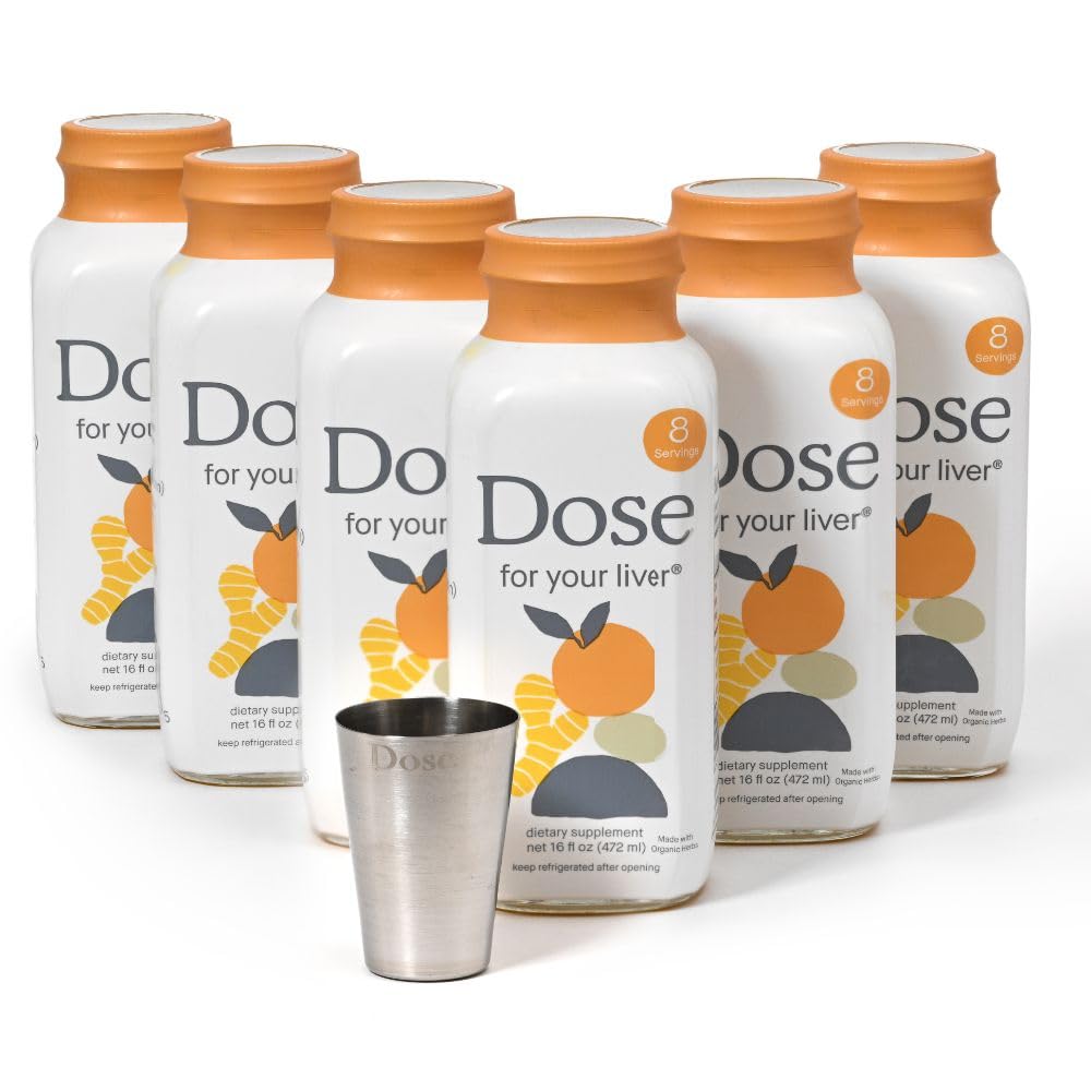 DOSE liver cleanse six-pack bottles for daily routines.
