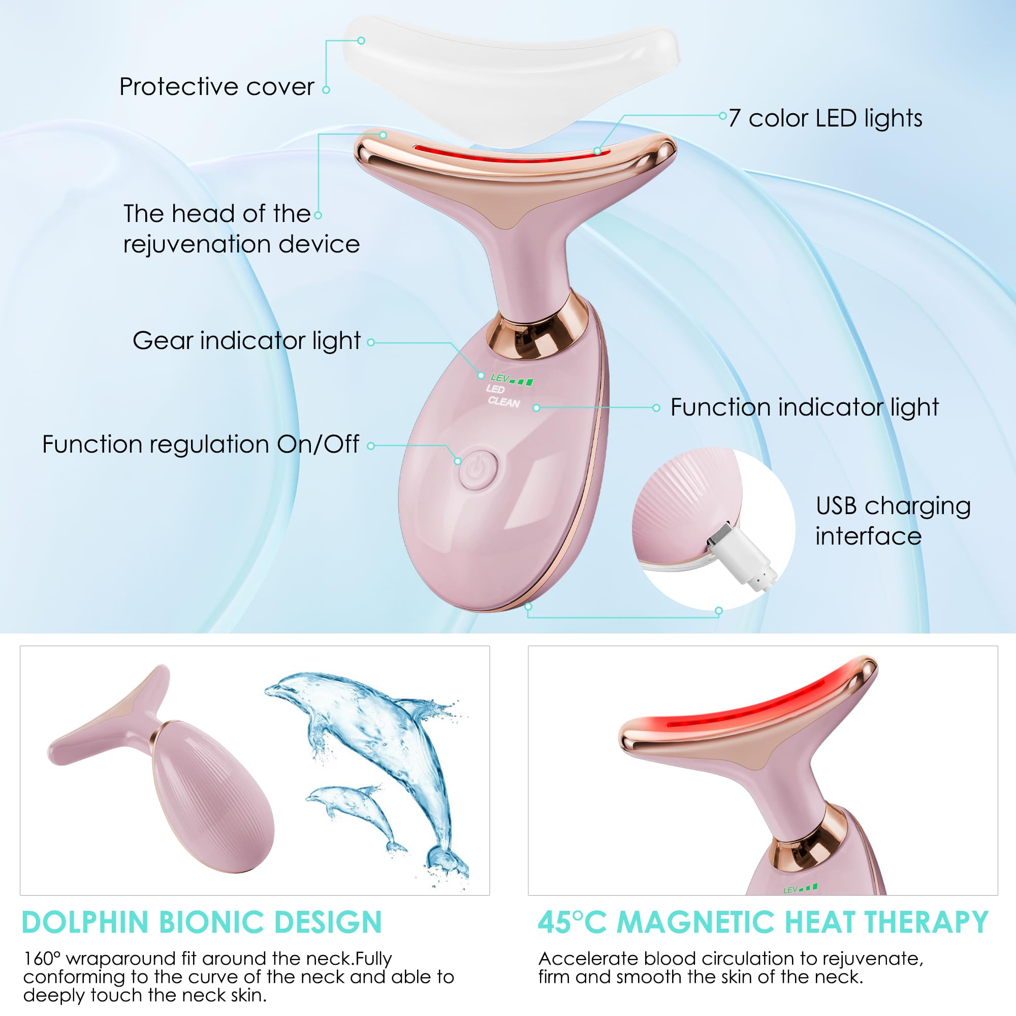 Doset arc-head curves to match facial contours for absorption.