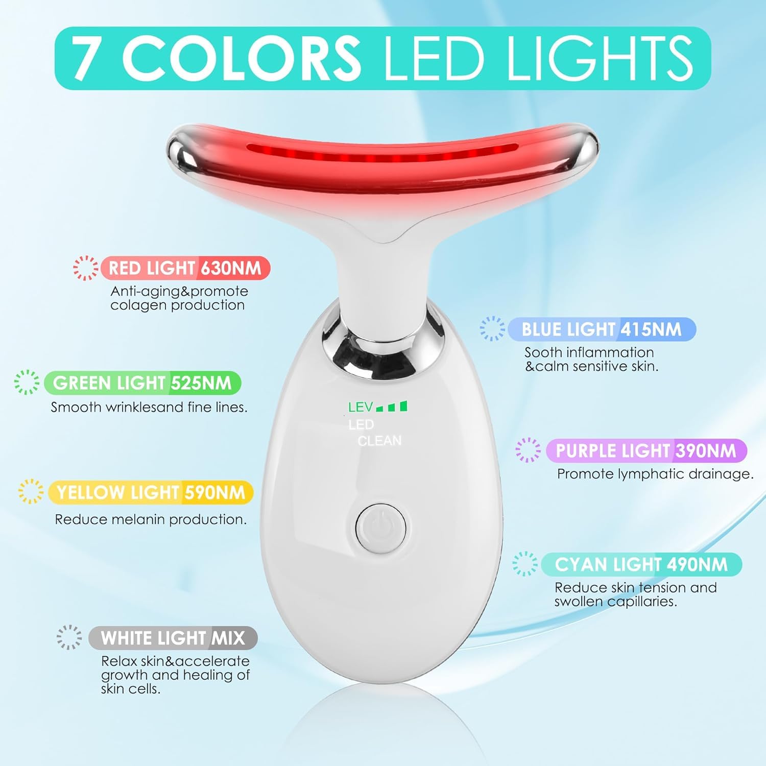 Doset face massager three-modes control for customizable skincare session