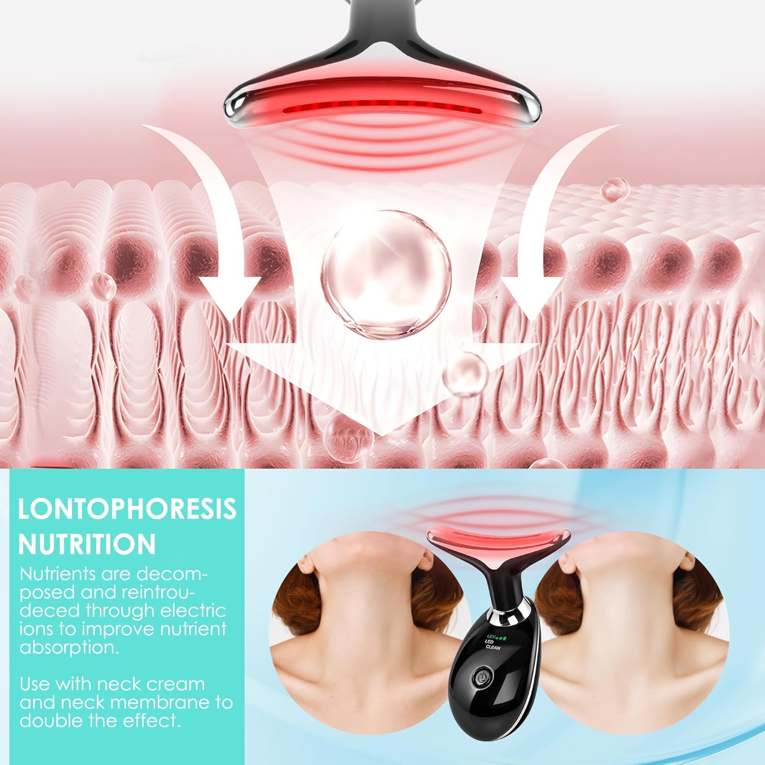 Doset facial massager 7-color LED head offers versatile light therapy.
