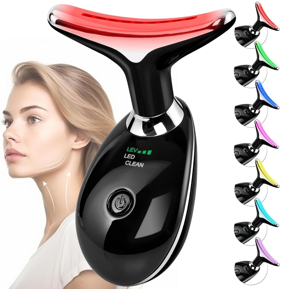 Doset facial massager arc-head gliding over facial contours for smoother cream absorption.