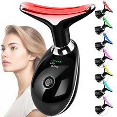 Doset facial massager arc-head gliding over facial contours for smoother cream absorption.