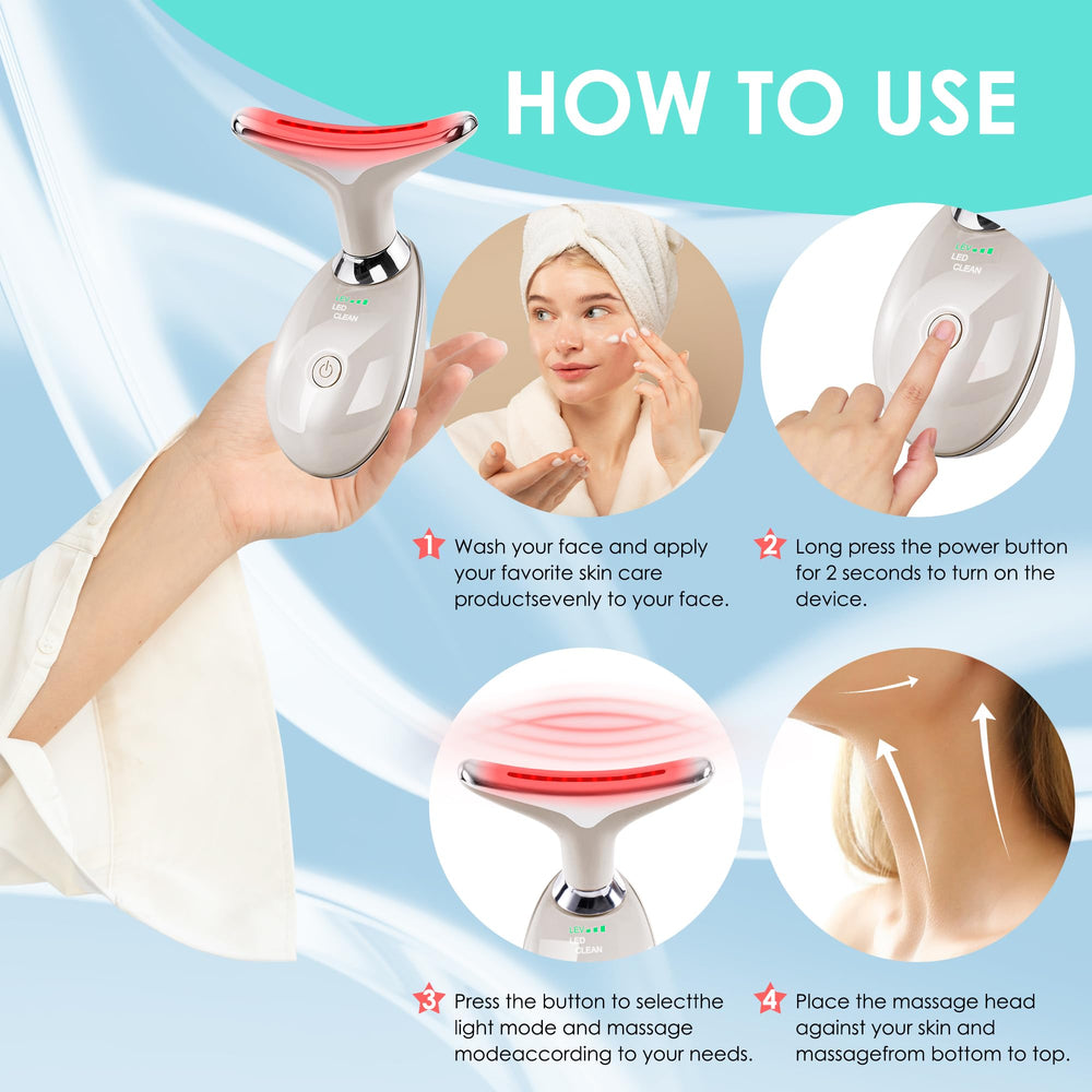 Doset Facial Massager Seven-color LED modes offer customizable light therapy