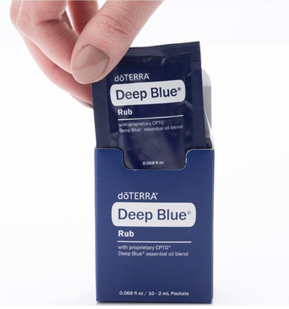 Texture swirl of Deep Blue rub demonstrates smoothing, non-greasy skin feel.
