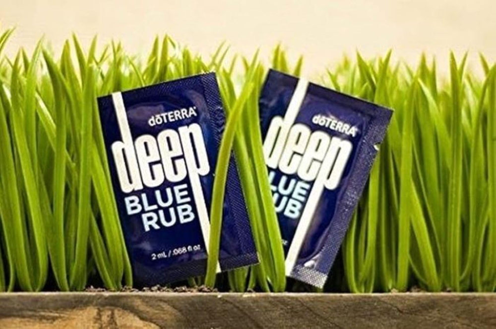 Tube application closeup shows easy massage for joints and knots with Deep Blue rub.