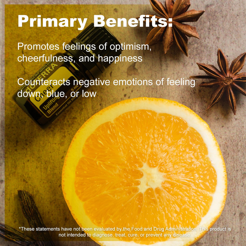 doTERRA Cheer citrus fragrance notes emphasising mood-enhancing aroma
