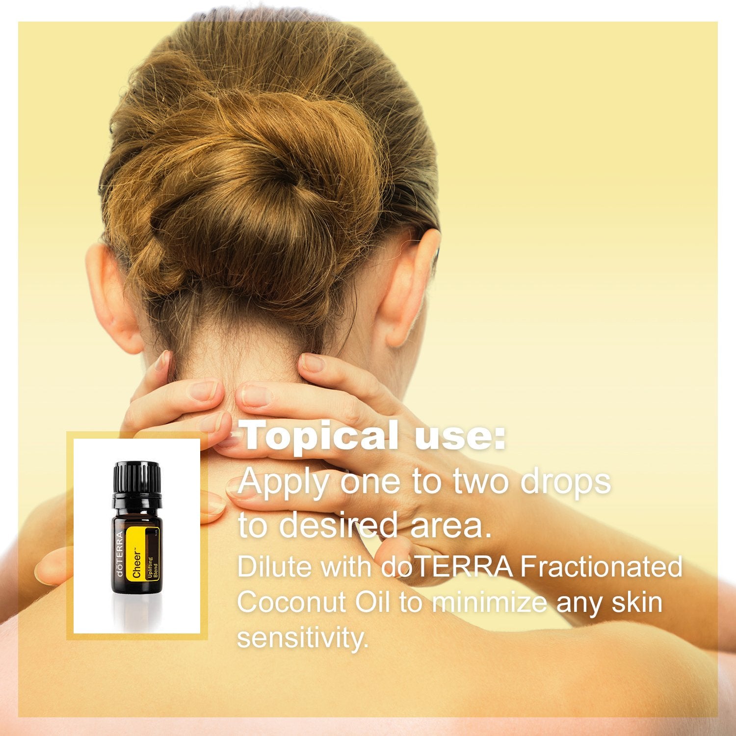 doTERRA Cheer label detail showing product notes
