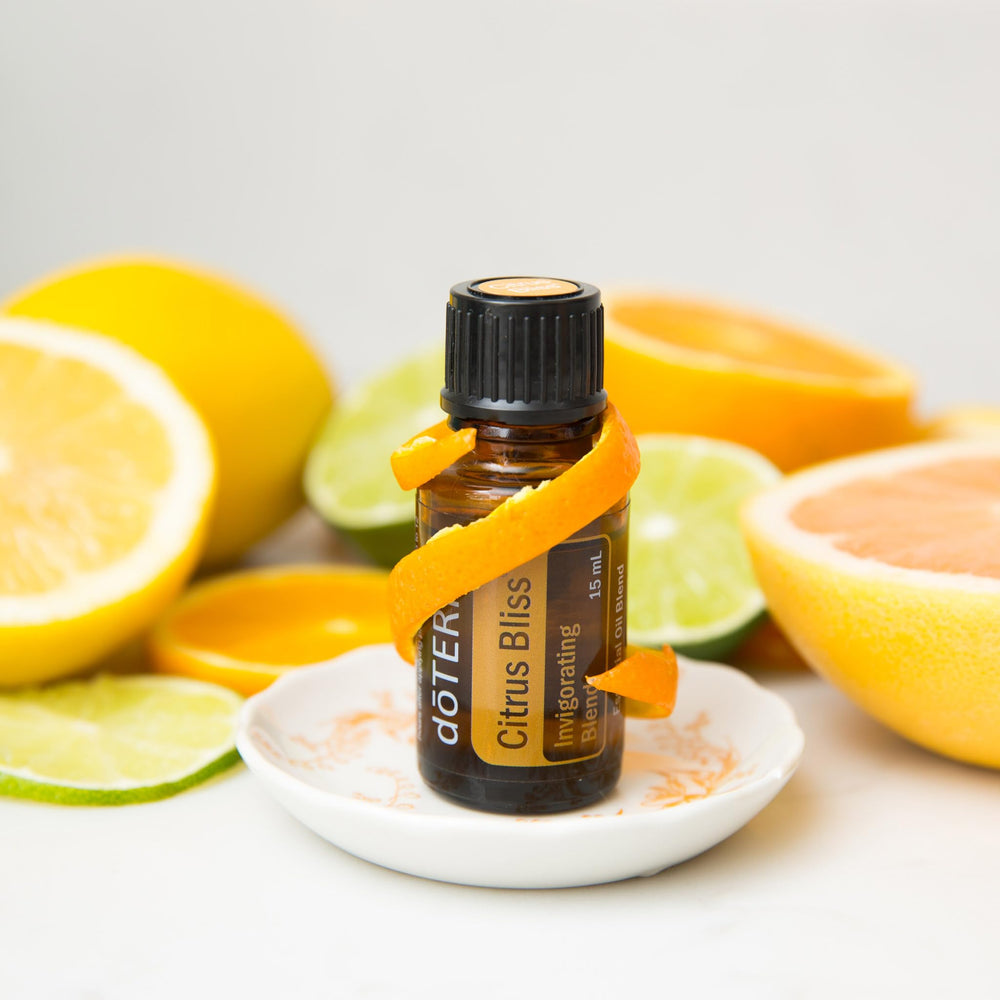 doTERRA Citrus Bliss diffuser scene showcasing an energizing ambiance.