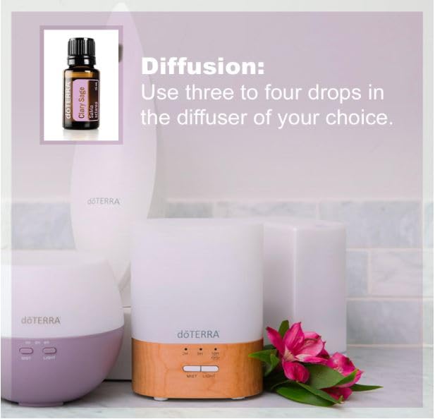 doTERRA Clary Sage with shampoo for healthier scalp.