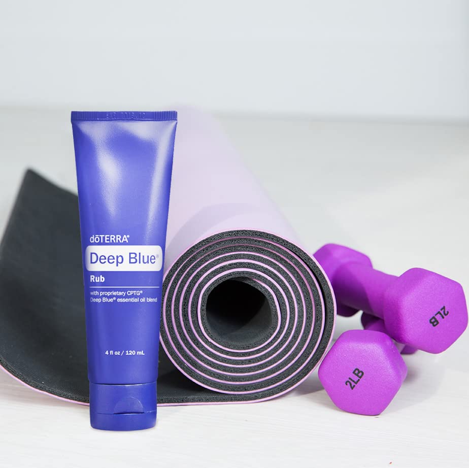 doTERRA Deep Blue Rub packaging highlighting athletic lifestyle suitability
