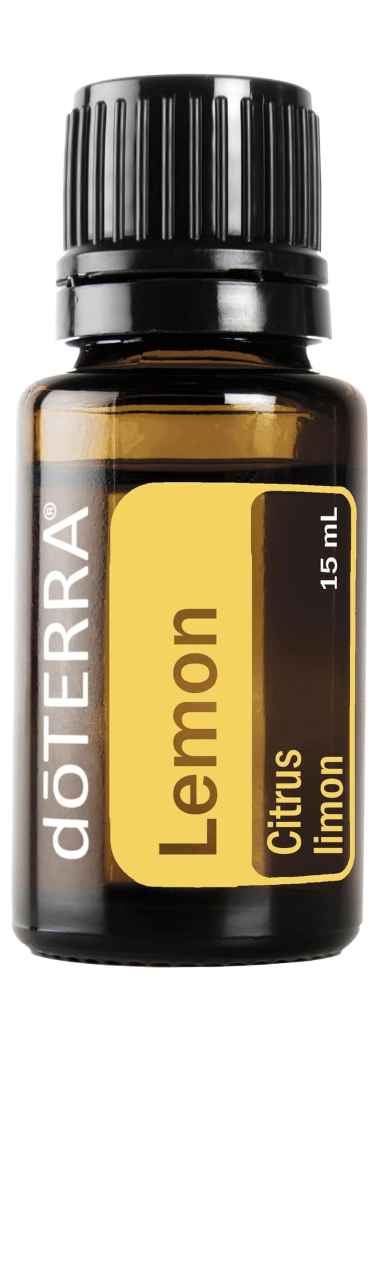 doTERRA Lemon essential oil bottle with bright citrus aroma for mood lift