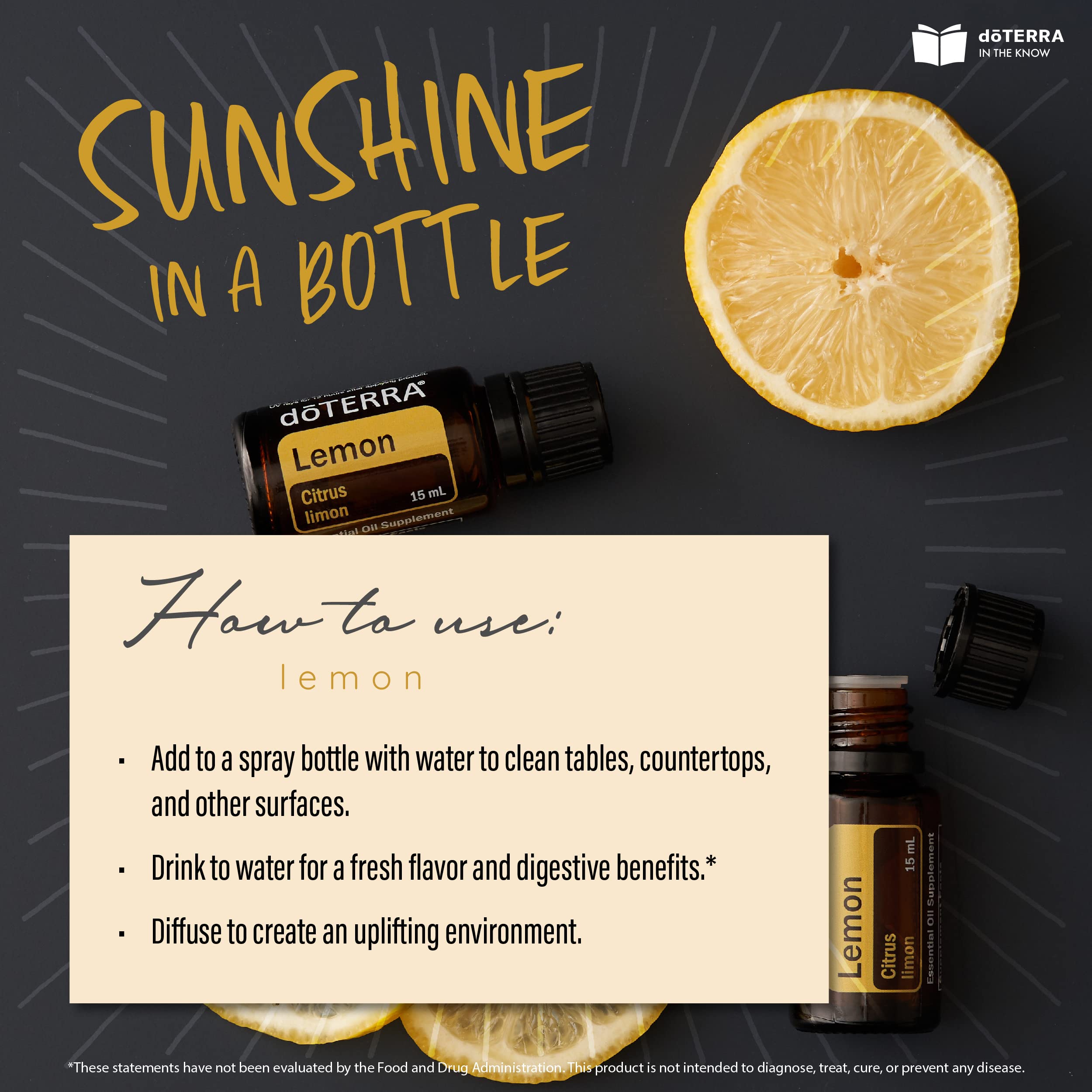 doTERRA lemon oil bottle ready for topical application with dilution