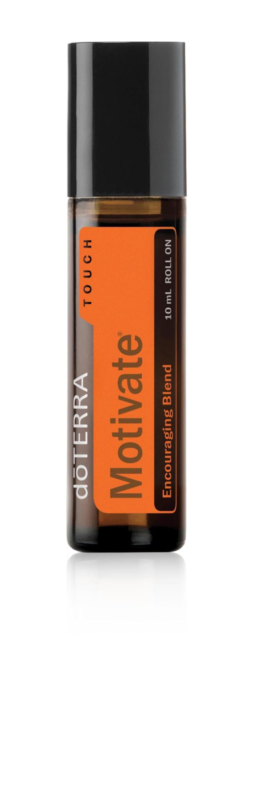 doTERRA Motivate Touch bottle closeup showing uplifting aroma for quick mood lift on the go