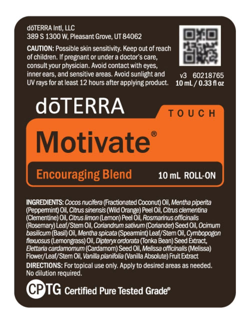 doTERRA Motivate Touch rolled on wrist demonstrating convenient topical use