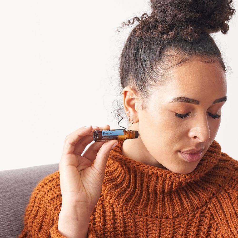 doterra Peace Touch application on temples, quick mood support with a minty scent