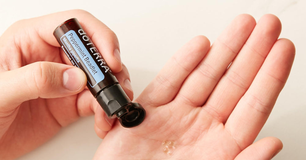 doterra peppermint beadlet pack on-the-go provides convenient breath refreshment.