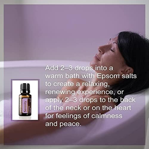 doTERRA Serenity label close-up highlights the calming blend