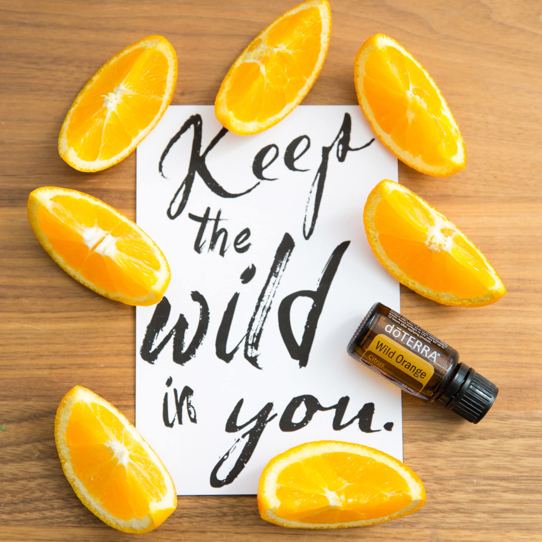 doTERRA Wild Orange oil bath scene with uplifting citrus mist