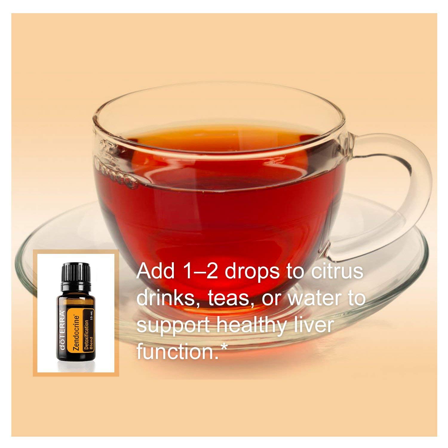 doTERRA Zendocrine packaging showcases natural detox blend within compact bottle.
