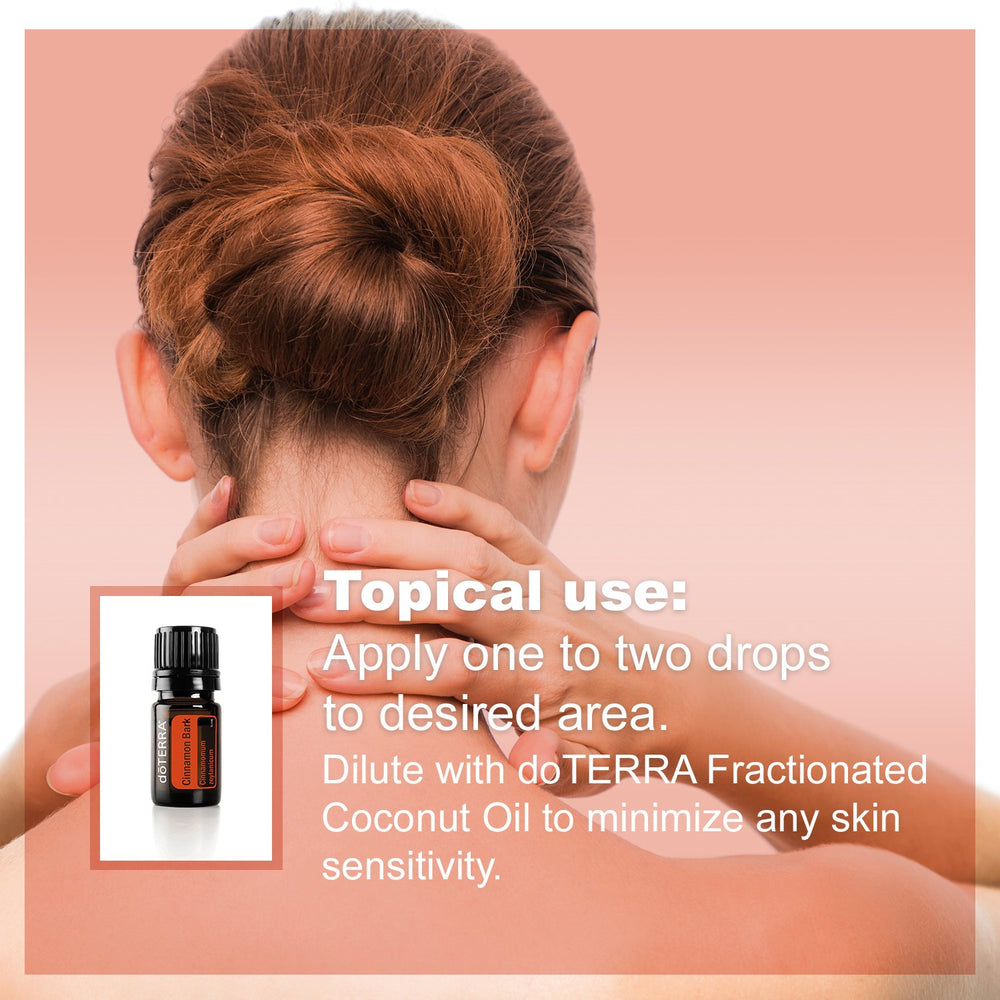 doTERRA Cinnamon essential oil travel bottle beside passport case