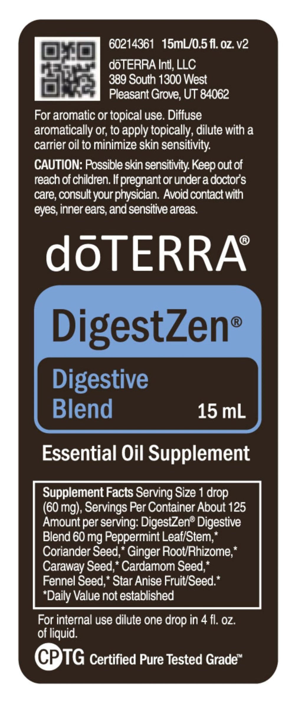 doTERRA DigestZen with dropper cap for precise, easy dosing.