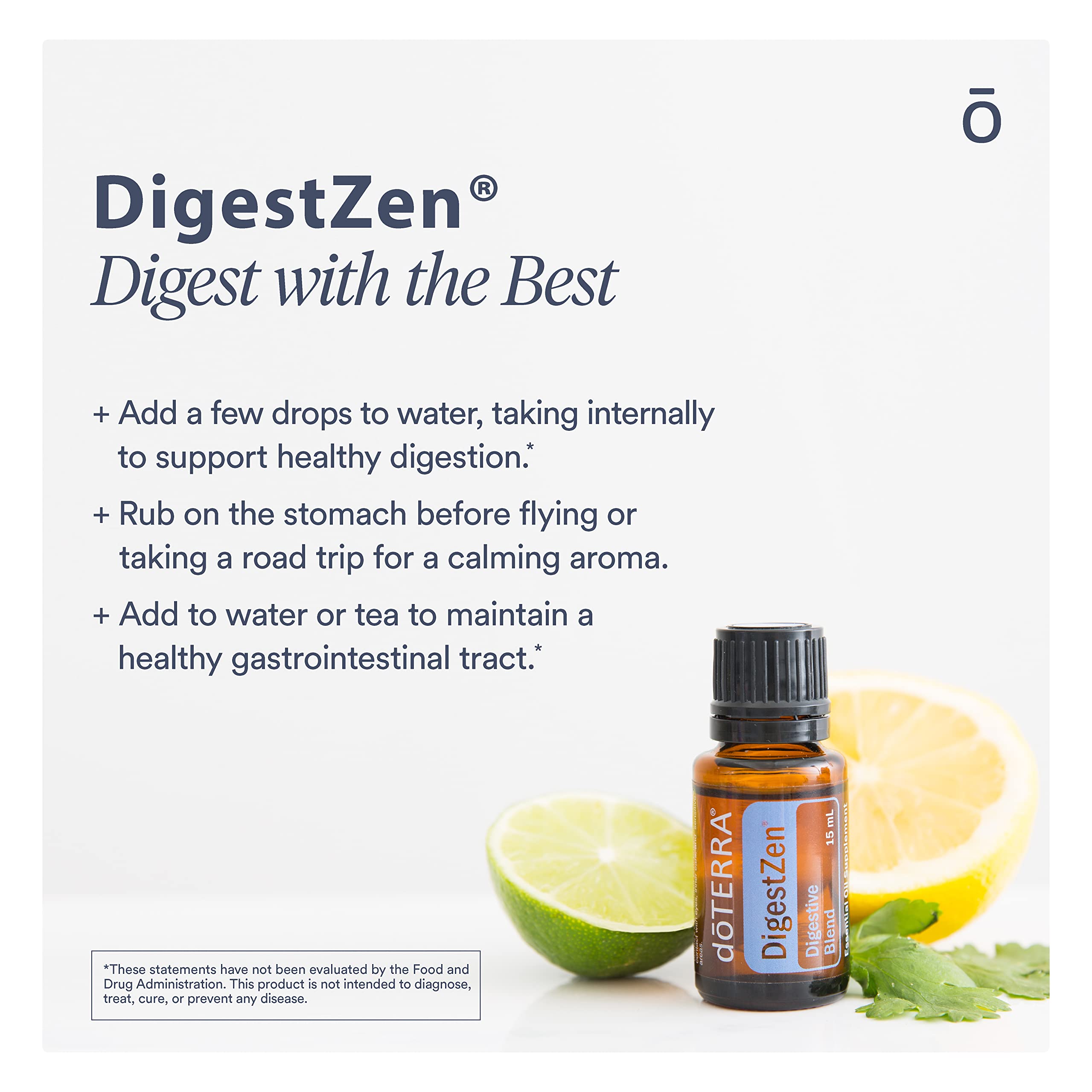 doTERRA DigestZen packaging emphasizes portable digestive support for travel.