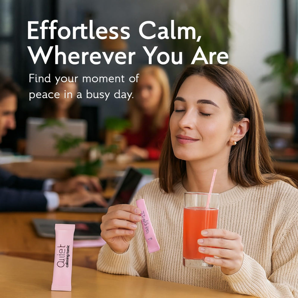 Dotkara Quiet Dose Affron and L-theanine blend for calm focus.
