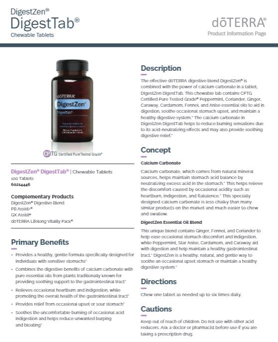 doTERRA DigestZen DigestTab bottle with tablets for on-the-go digestive comfort