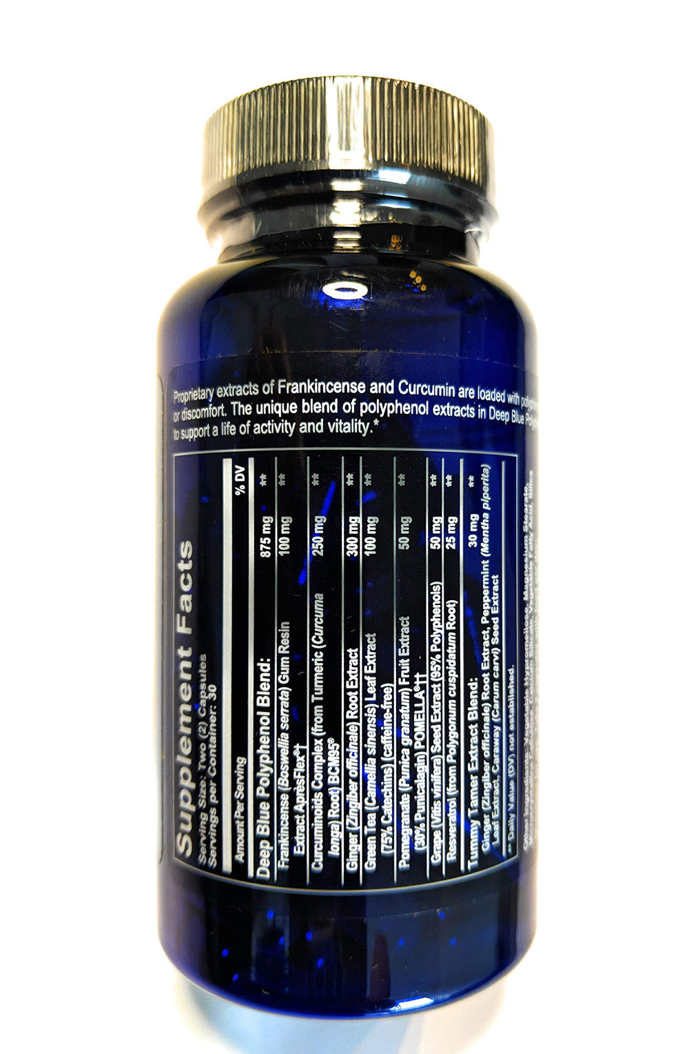 doTERRA deep blue polyphenol complex cap closeup highlighting fast-acting support