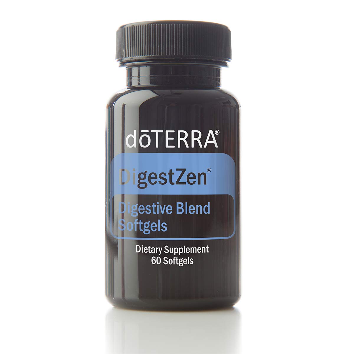 doTERRA DigestZen softgels bottle for digestive support and mild stomach comfort