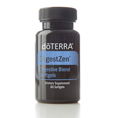 doTERRA DigestZen softgels bottle for digestive support and mild stomach comfort
