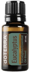 doTERRA Eucalyptus Radiata bottle close-up with refreshing aroma for breathing support.