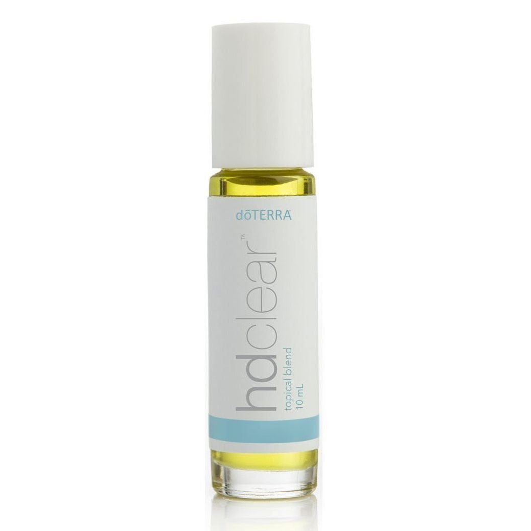doTERRA HD Clear topical bottle pour for clearer, balanced skin.