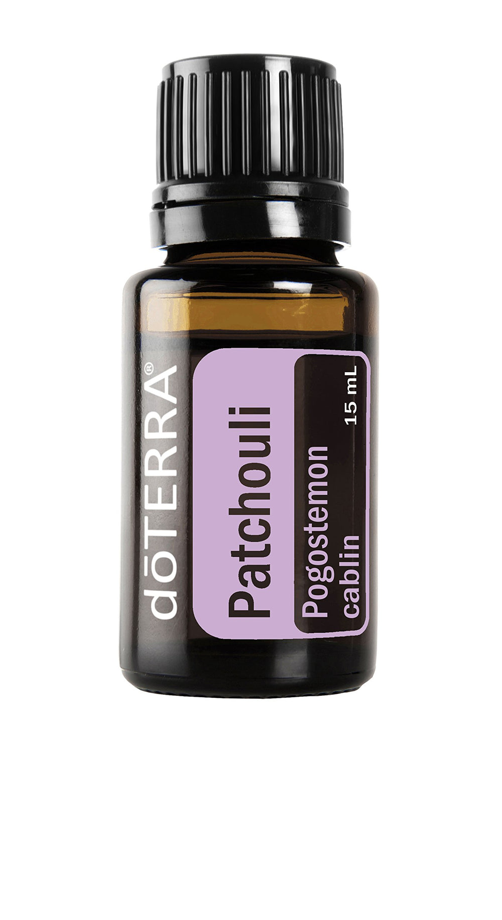 doTERRA Patchouli oil 15 mL bottle for skin smoothing and grounding fragrance.
