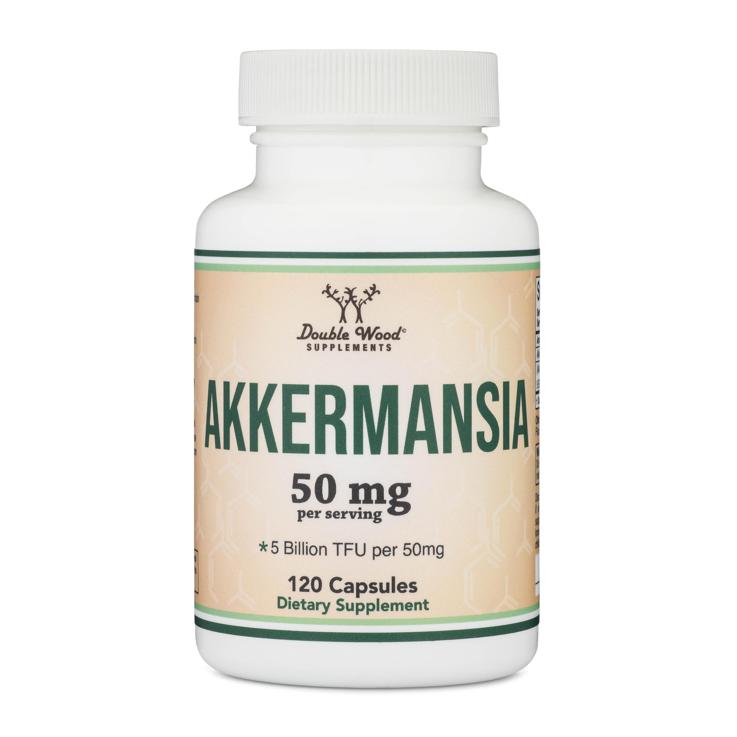 USA-made Akkermansia bottle emphasizing manufacturing standards