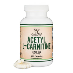 Double Wood Acetyl L-Carnitine 1000mg bottle front supports cognitive focus.