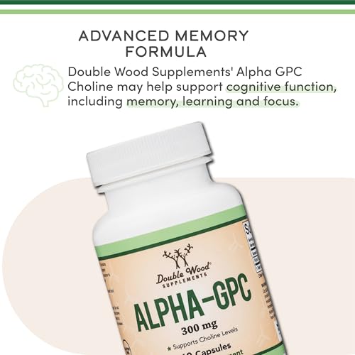 Double Wood Alpha GPC choline manufactured in USA badge signaling trusted production
