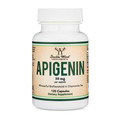Double Wood Apigenin 50mg bottle for daily relaxation support