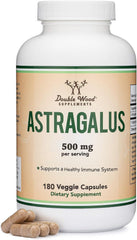 Double Wood Astrágalo 500 mg cápsulas: visual de cápsulas para apoyo inmunológico.