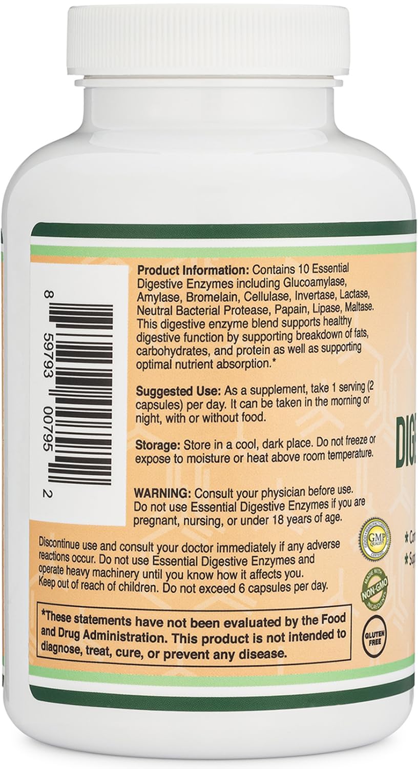 Double Wood bottle mockup on kitchen counter conveys trusted, tested digestion support.