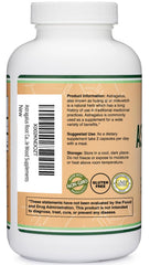 Caja de Double Wood Astrágalo 500 mg, muestra tamaño y uso diario.
